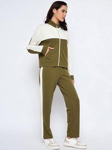 ชุดวอร์มผู้หญิงแบบมีซิป คอตั้ง ปักโลโก้ได้ตามต้องการ แขนยาว ผ้าฟลีซ 2 ชิ้น สำหรับฤดูหนาว  ชุดลำลองสำหรับออกกำลังกายหรือวิ่งจ๊อกกิ้ง - Product Image 2