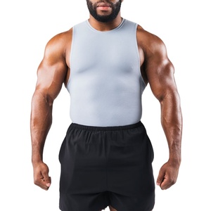 Camiseta sin mangas de alta calidad, corte ajustado, para culturismo, elástica, de poliéster y algodón, ecológica, transpirable, material personalizado - Product Image 1