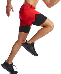 Meilleure qualité hommes entraînement Fitness course Gym séchage rapide vierge couleur unie logo personnalisé broderie court - Product Image 1