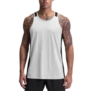 Débardeur Homme Longline Slim Fit en Maille Polyester Spandex Extensible Confortable et Tendance avec Motif à Panneaux Uni - Product Image 2