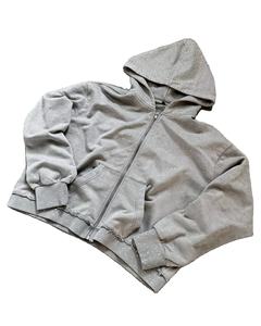 Ropa de calle de peso pesado con diamantes de imitación personalizada 100% algodón ropa informal cremallera sudaderas con capucha hombres OEM/ODM fabricante calidad precio más bajo - Product Image 2