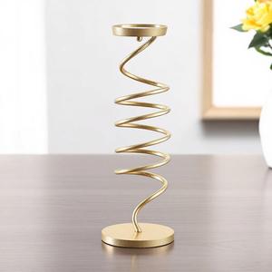 Tarro de vela de Metal chapado en oro festivo de Navidad moderno elegante decoración de soporte de pilar único para actividades de centro de mesa - Product Image 6