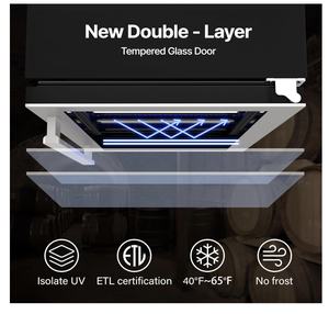 Refrigerador para vinos Ca'Lefort de 15 pulgadas, refrigerador para 28 botellas de vino, 40-65 ° Refrigerador para Vinos con Puerta de Vidrio - Product Image 4