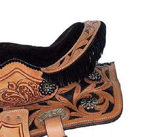 Sillín occidental de caballo de cuero genuino de calidad superior para carreras de barriles y equitación - Product Image 5