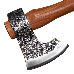 Hache tactique de haute qualité Dragon Phoenix à double lame, acier à haute teneur en carbone industriel, survie, poche, bois, personnalisable, OEM, DIY - Product Image 1