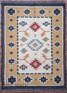 Kilim dhurrie พรมปอกระเจาขนสัตว์สไตล์โบฮีเมียนสำหรับตกแต่งบ้านเป็นพรมห้องครัวหรือของขวัญชุดพรม kilim - Product Image 2