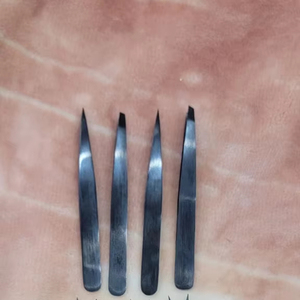 Pinces à épiler professionnelles de haute qualité en plasma noir, ciseaux à ressort, pointe inclinée, acier inoxydable, épilation des sourcils - Product Image 4