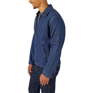 Custom Men's Designer Canvas Jacket High Street Style Casual Cotton with <b>Stand</b> Collar Zip Closure Denim Coat OEM Jean Jacket - Product Image 3