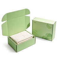 Boîte cadeau en carton ondulé personnalisée avec logo, emballage mat de luxe en gros pour ensemble de serviettes de bain et textiles de maison