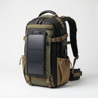 Sac à dos tactique à grande capacité avec charge solaire, port USB, fermeture éclair, en polyester, pour la randonnée, le camping, le trekking, les voyages en plein air