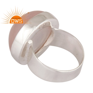 New Stylsh Sterling Silver Rose Quartz Gemstone <b>Statement</b> <b>Ring</b> Custom Jewelry Manufacturer - Product Image 3