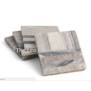 Ensembles de 6 sous-verres à thé en métal plaqué argent et or en aluminium avec forme carrée Design Table Ware Tea Coaster - Product Image 5