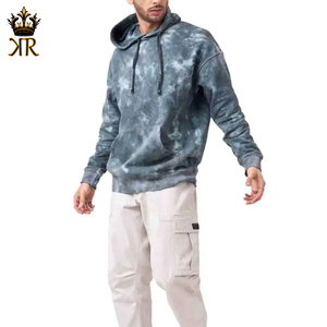 Custom High Quality 100% Cotton Wholesale Screen Printed Short Hoodie Splash Painting Men's Hoodie - Product Image 4