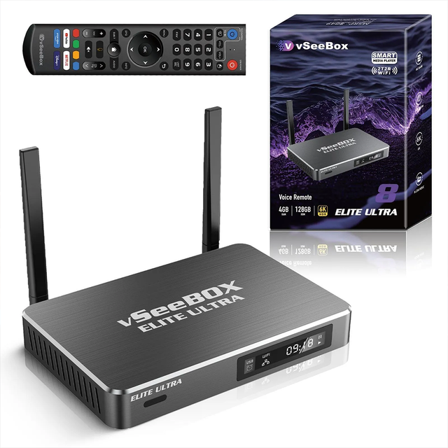 Hot Sale Vseebox Elite Ultra Android TV Box 2025 8K 4K 8GB RAM 128GB ROM Android 14 Amlogic S905X4 Media Player