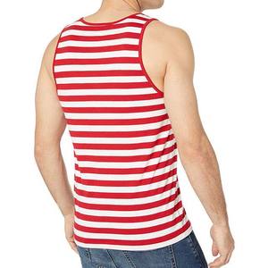 OEM Logo Personnalisé Broderie Impression Hommes Grande Taille Débardeurs Conception Rayée Coton Polyester Respirant Tricoté Prix Pas Cher - Product Image 4