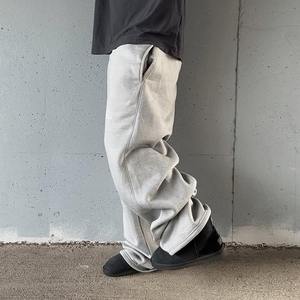 Pantalons de survêtement en molleton français pour homme sur mesure, pantalons de jogging amples avec jambe large et droite, coupe ample, tissu en toile lourd empilé - Product Image 3