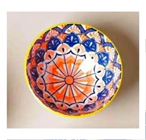 Assiettes en céramique de 8 pouces faites à la main, bols, ustensiles de cuisine et vaisselle plaqués brillants - Product Image 3