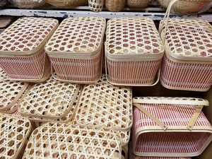 Vente en gros de panier en bambou panier de gâteau de lune tissé boîte cadeau stockage petite boîte en bois avec couvercle pour le festival du Vietnam - Product Image 6