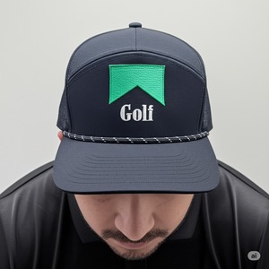 Casquette de golf personnalisée avec logo brodé en 2D pour hommes Casquette à 7 panneaux du fabricant de chapeaux du Vietnam Casquette de baseball étanche avec corde à trous découpée au laser - Product Image 1