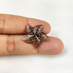 Perles de sculpture sur pierre précieuse étoile de mer semi-précieuse naturelle Quartz fumé et MOP perles sculptées pour la fabrication d'accessoires de bijoux - Product Image 4