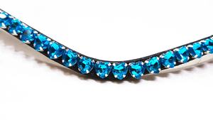 Bride de luxe en cuir premium avec frontale en cristal en V et strass, équipement équestre personnalisé pour dressage et saut d'obstacles - Product Image 5