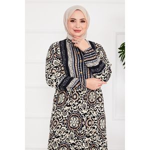 Hijab en Viscose à Motifs Médaillon Robe Modeste Couleur Noir - Product Image 4