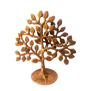 Modern Golden Brass <b>Tree</b> of Life Wall Plaque Handcrafted Exclusive Home <b>Decor</b> for Table and Family <b>Trees</b> Metal Material - Product Image 1