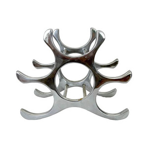 Attractive Design New Arrival 6 Wine <b>Bottle</b> <b>Rack</b> Silver Color Best Quality Metal Wine Holder For Restaurant And Bar in Bulk - Product Image 2