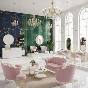 Muebles de Madera Comerciales de Lujo Modernos para Salón de Belleza Pinky, para Uso en Hoteles, Centros Comerciales, Exteriores y Gimnasios - Product Image 2