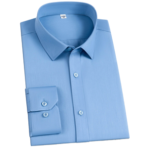 Camisa de Vestir de Hombre, 100% Algodón, Casual, de Sarga, Primavera, Alta Calidad, Color Sólido, Nueva Llegada, Gran Venta, Cierre de Botón - Product Image 6