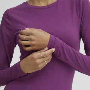 Vente en gros T-shirt à manches longues pour femmes OEM Logo personnalisé Respirant Écologique Haut ajusté disponible différentes tailles - Product Image 5