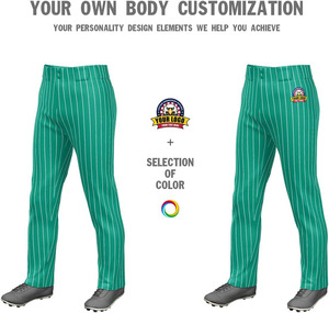Pantalon de baseball pour homme à rayures fines, imprimé par sublimation, élastique, coupe ample, longueur intégrale, logo d'équipe sportive personnalisé, pantalon de baseball sublimé - Product Image 4