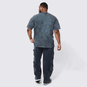 Camiseta de Cuello Redondo Lisa, Estilo Vintage, Lavada al Ácido, Batik, de Algodón Orgánico Grueso, Impresa con DTG Personalizada, Precio de Fábrica - Product Image 5