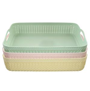 Panier à volants en plastique de 3 litres paniers de légumes de forme rectangulaire pour le stockage dans la cuisine panier de nourriture pour la cuisine n ° 1 Beige - Product Image 6