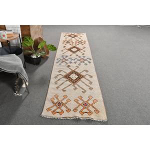 พรมขน2.4x10.5ft สีเบจสีน้ำตาลแบบดั้งเดิมงานเย็บปะแบบตุรกีพรมสี่เหลี่ยมสำหรับห้องนั่งเล่นพรมยางรองข้างเตียง - Product Image 4