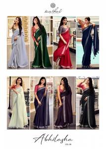 Collection de saris en soie de lin en gros pour les vêtements de fête indiens et pakistanais à des tarifs réduits - Product Image 5