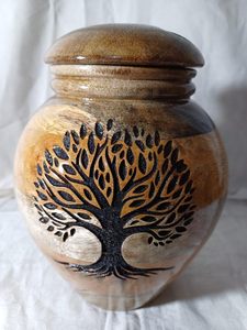 Mangowood <b>Urns</b> for Human Ashes with Engraved Tree Memorial Wooden Keepsake Adult Ashes Funeral <b>Urns</b> with Lid (<b>Large</b>) - Product Image 6