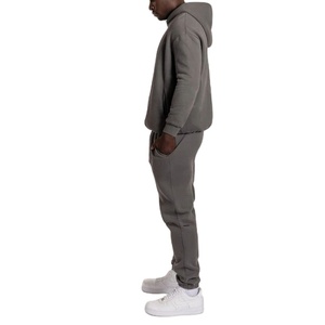 Sudadera con capucha de algodón liso de gran tamaño para hombre de alta calidad, logotipo privado personalizado, corte y costura, Sudadera con capucha y sudadera 2025 - Product Image 2