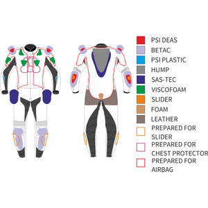 Combinaison de moto en cuir universelle avec protection certifiée CE et coupe pré-incurvée - Product Image 5