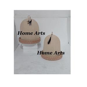 Ensemble de 3 plateaux à dessert de tailles différentes, forme carrée, en bois, pour servir des dattes, des bonbons, avec couvercle en tissu, en Inde - Product Image 5