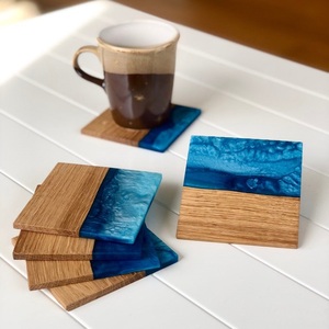 High Quality Set Factory Supply Acacia Coasters With <b>Holder</b> Drink Tea Custom Coasters Shape and Size at Star Crafts India - Product Image 5