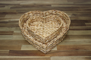Artex Dong Thap Eco-Friendly Modern Water Hyacinth Heart-Shaped <b>Tray</b> Decorative Gift & Home Organizer - Product Image 2