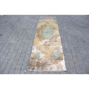 Tapis de 2,5 x 8,8 pieds, tapis de couloir vintage, tapis patchwork marron - Product Image 1