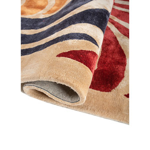 Tapis linéaires en viscose tuftés à la main, motif abstrait ivoire, pour usage domestique - PTPV-23 - Product Image 2