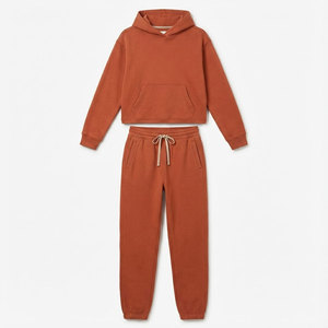 ชุดเซ็ทลำลองสองชิ้นผ้าเฟรนช์เทอร์รี่สำหรับผู้หญิง สไตล์ลำลองและออกกำลังกาย - Product Image 2