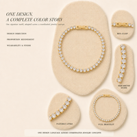 Bracelet tennis personnalisé en acier inoxydable et zircon, accessoires de mode unisexe, plaqué or 18 carats pour créateur de marque OEM ODM