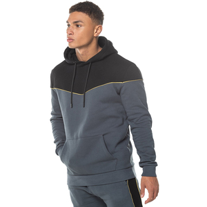 High Quality Full Sleeve Hoodies & Sweatshirts Customized Two Color <b>Panel</b> Hoodies for Men's Hot Style Pullover Hoody - Product Image 2