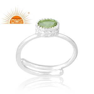 Hot Selling 925 Sterling Selling Natural Peridot Gemstone Ring Custom Jewelry For Women Gift For Her - Product Image 1