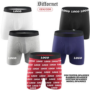 Calzoncillos bóxer sólidos personalizados de fábrica de alta calidad con su propio logotipo para hombre, calzoncillos de algodón de bambú Modal de nailon para hombre, envío DDP - Product Image 3