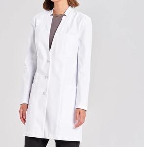 Vêtement de laboratoire en coton sergé, couleur unie, manches longues, style poches, pour médecin, infirmière, laboratoire, vente en gros, sur mesure - Product Image 2